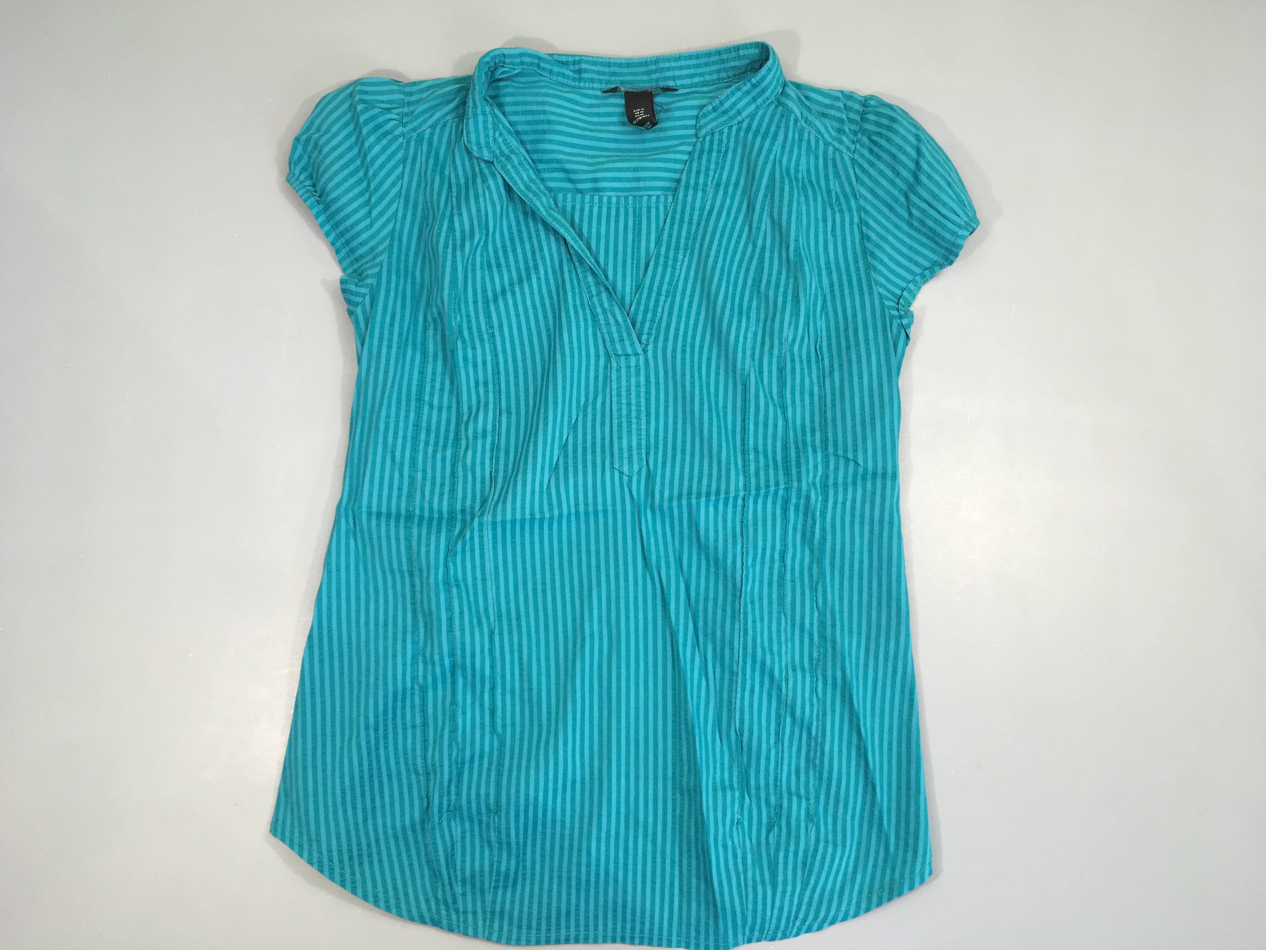 Blouse m.c bleu-turquoise