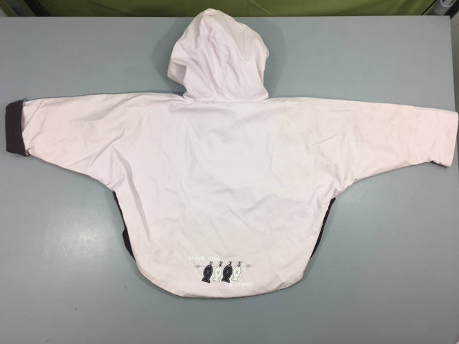 Ciré style poncho à capuche rose très pâle doublé polar-Souillé, moins cher chez Petit Kiwi