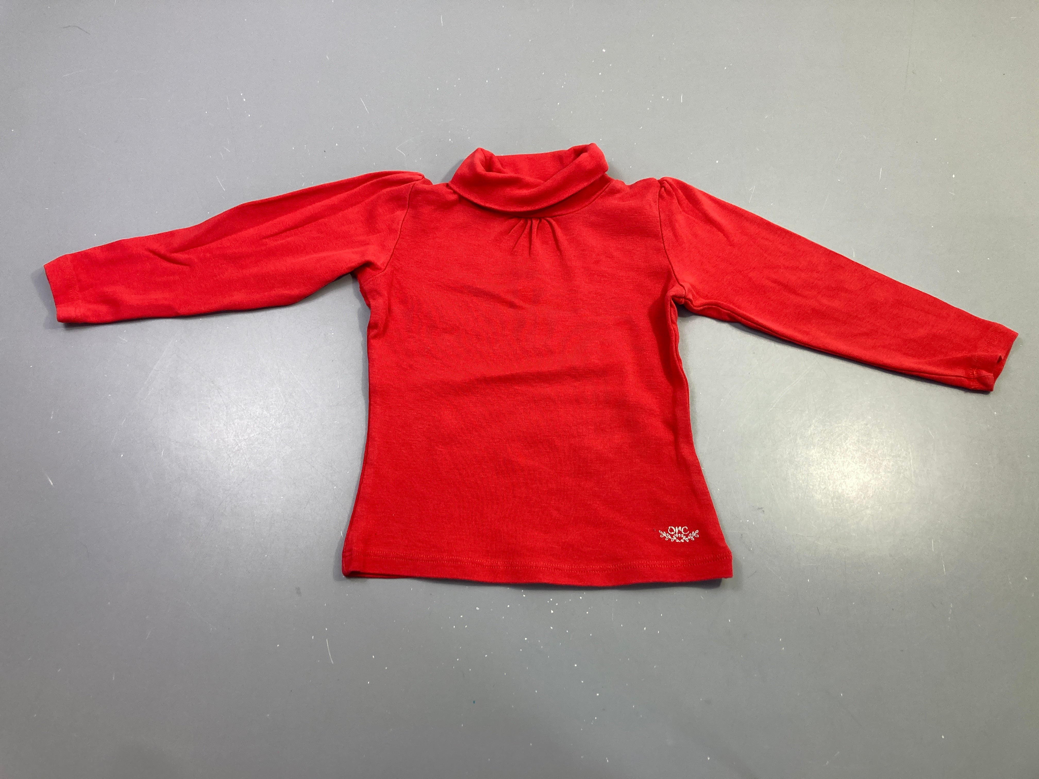 T-shirt m.l rouge col roulé, Orc