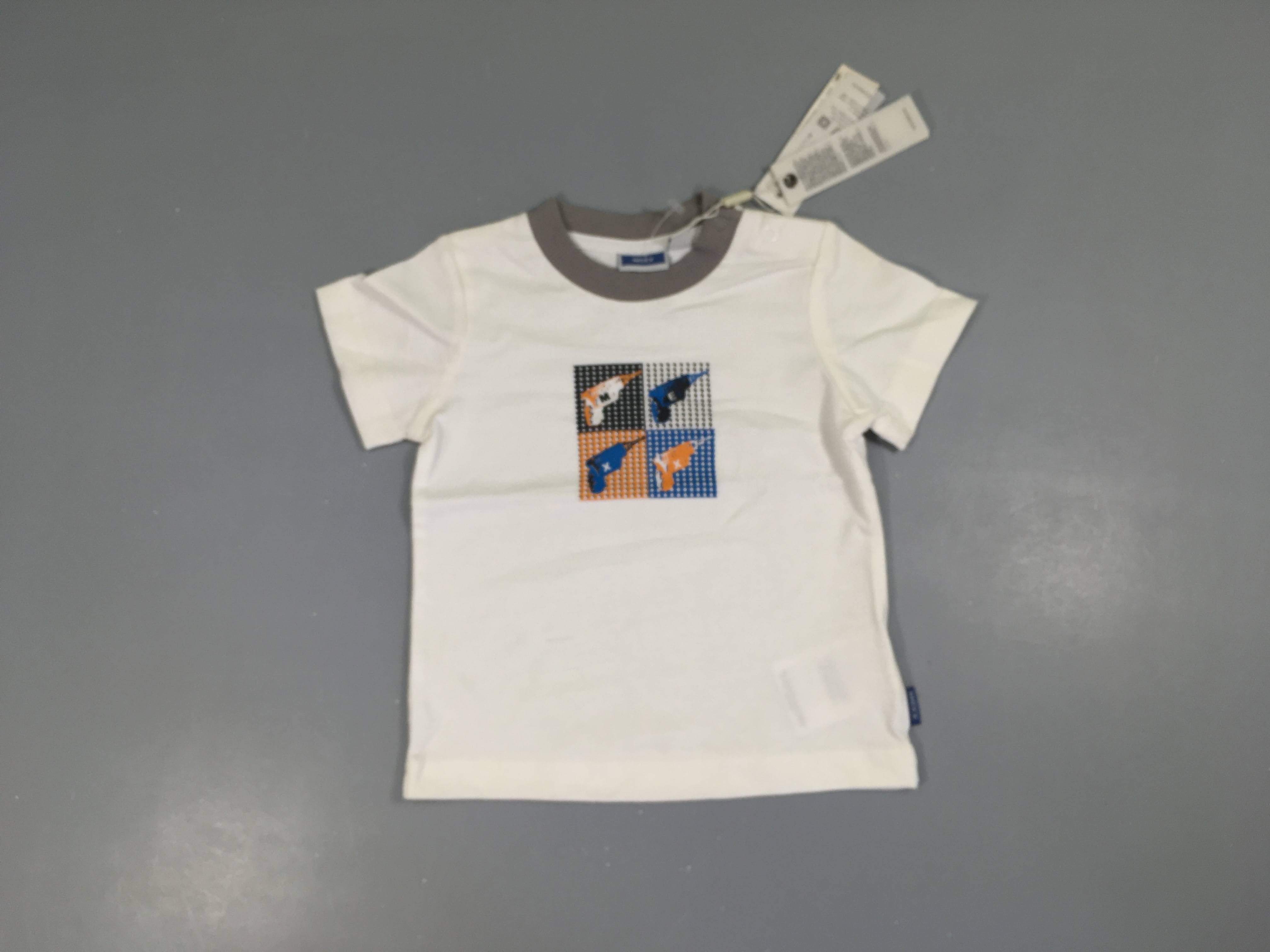 NEUF T-shirt m.c blanc/gris outils