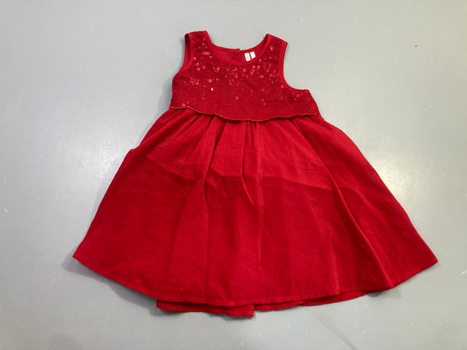 Robe s.m rouge tulle sequins, moins cher chez Petit Kiwi