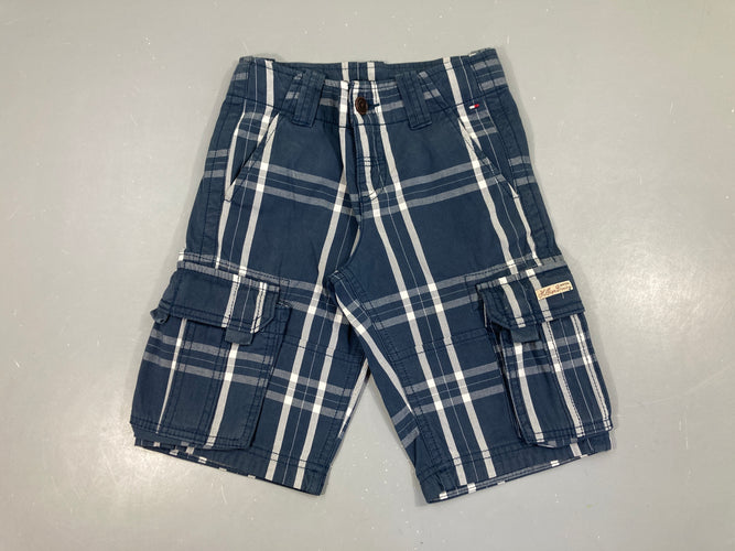 Bermuda à carreaux bleu-blanc poches latérales, moins cher chez Petit Kiwi