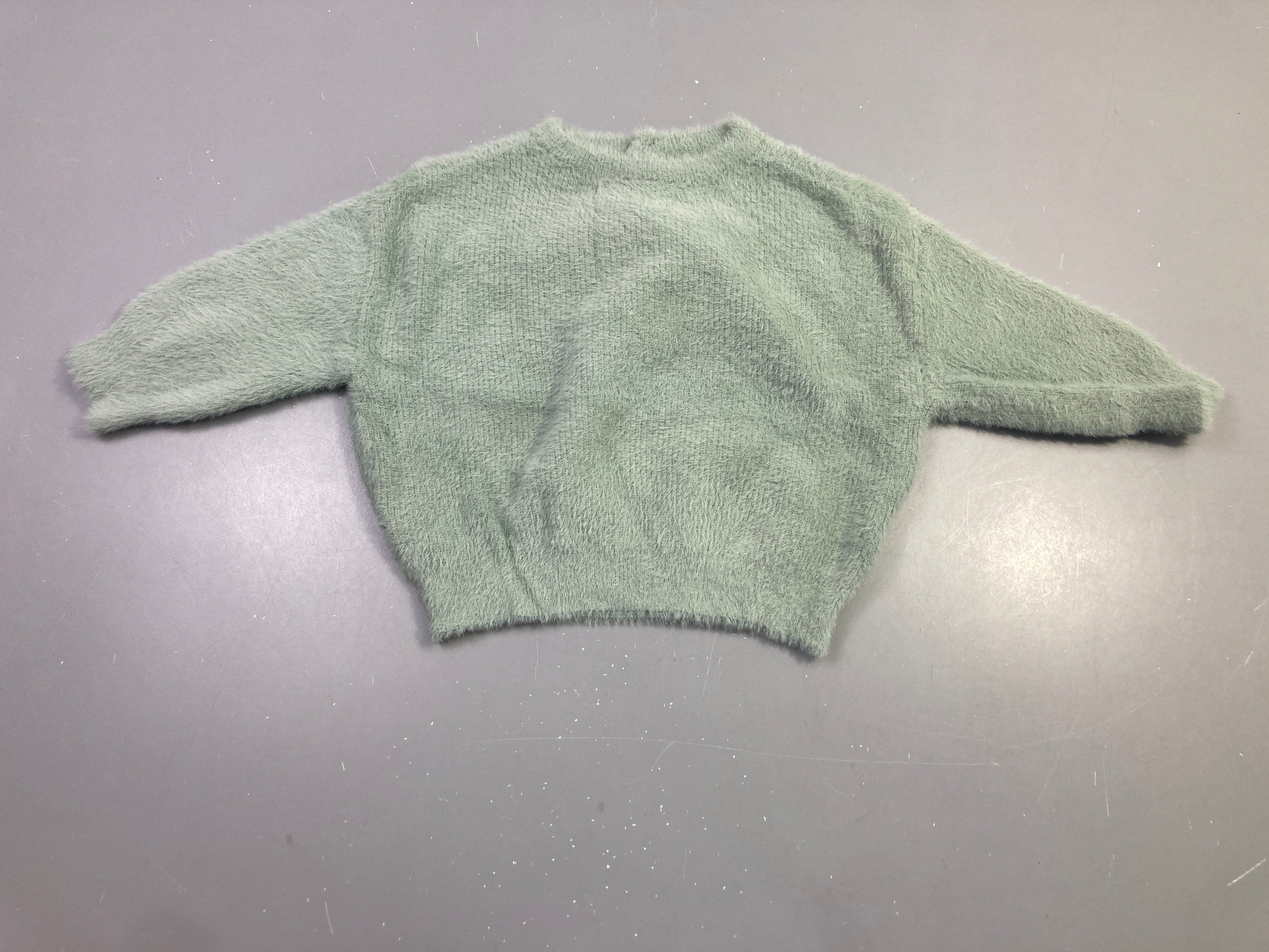 Pull vert duveteux menthe
