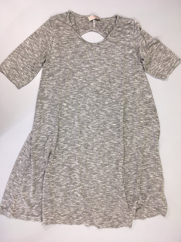 Robe pull léger m.c gris chiné, moins cher chez Petit Kiwi