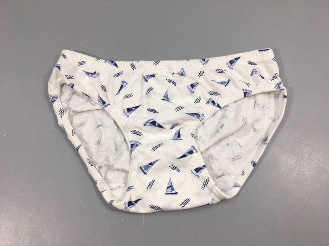 Slip blanc bateaux, moins cher chez Petit Kiwi