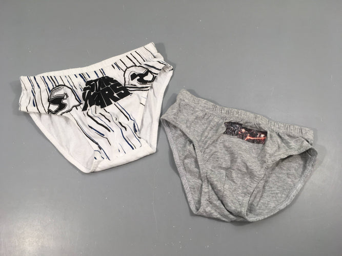Lot de 2 slips blanc/gris Star Wars, moins cher chez Petit Kiwi