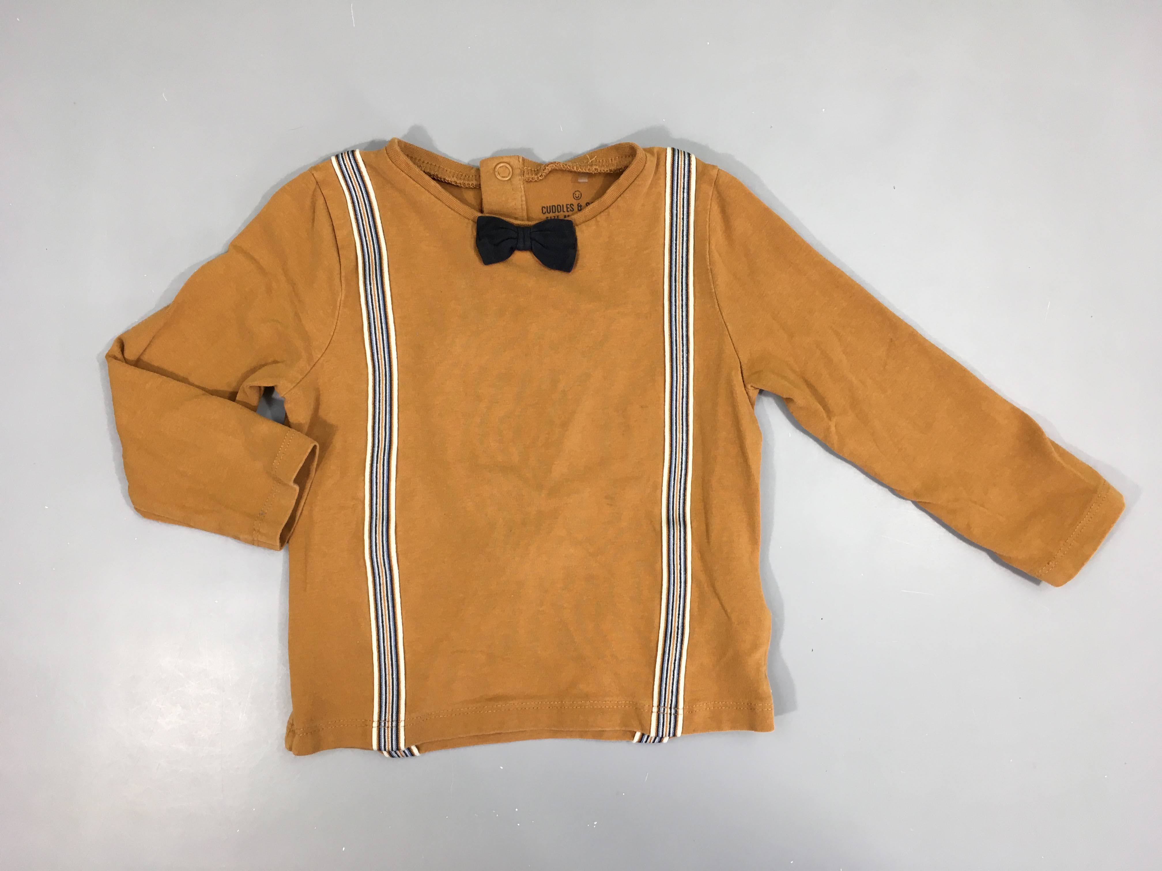 T-shirt m.l ocre fausse bretelles Noeud pap.