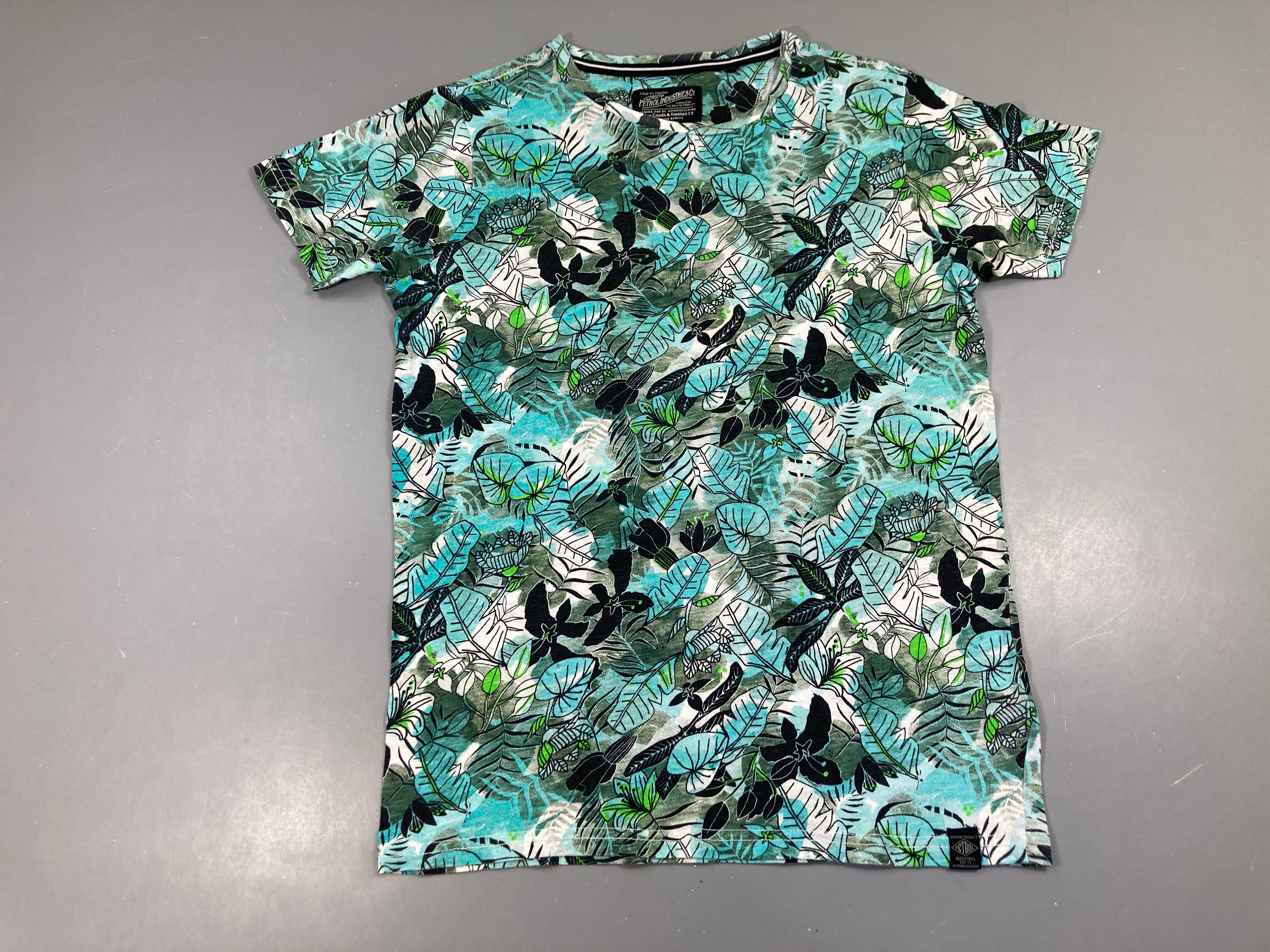 T-shirt m.c bleu feuillage