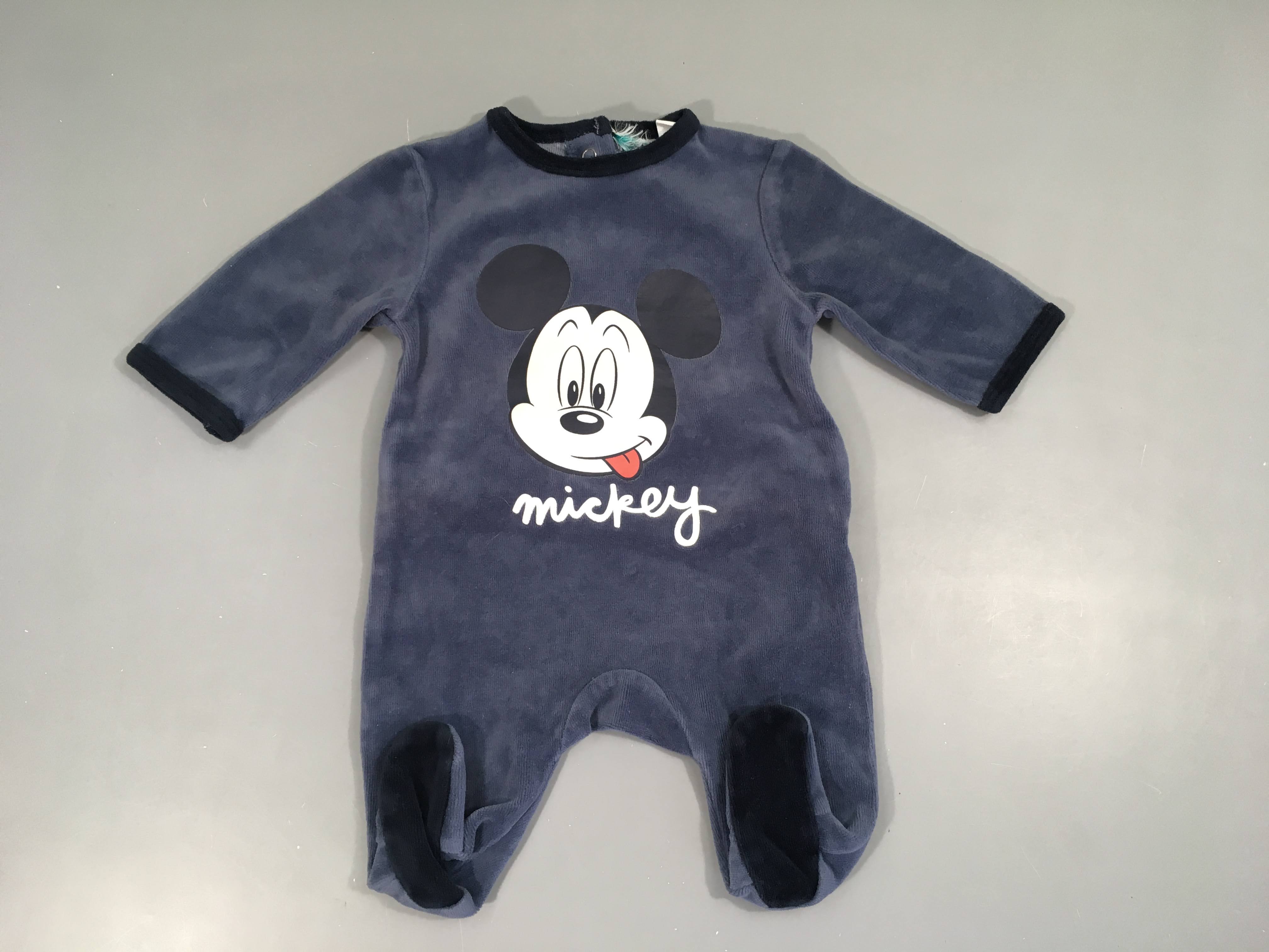 Pyjama velours bleu foncé Minkey