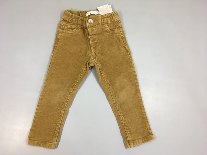 Pantalon velours côtelé ocre, moins cher chez Petit Kiwi
