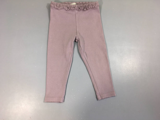 Legging côtes parme broderies, moins cher chez Petit Kiwi