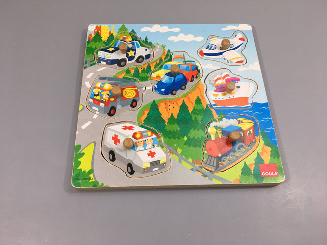 Planche puzzle Véhicule- Goula-Traces usures, moins cher chez Petit Kiwi