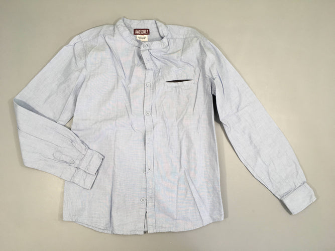 Chemise m.l bleue col mao poche chino, moins cher chez Petit Kiwi