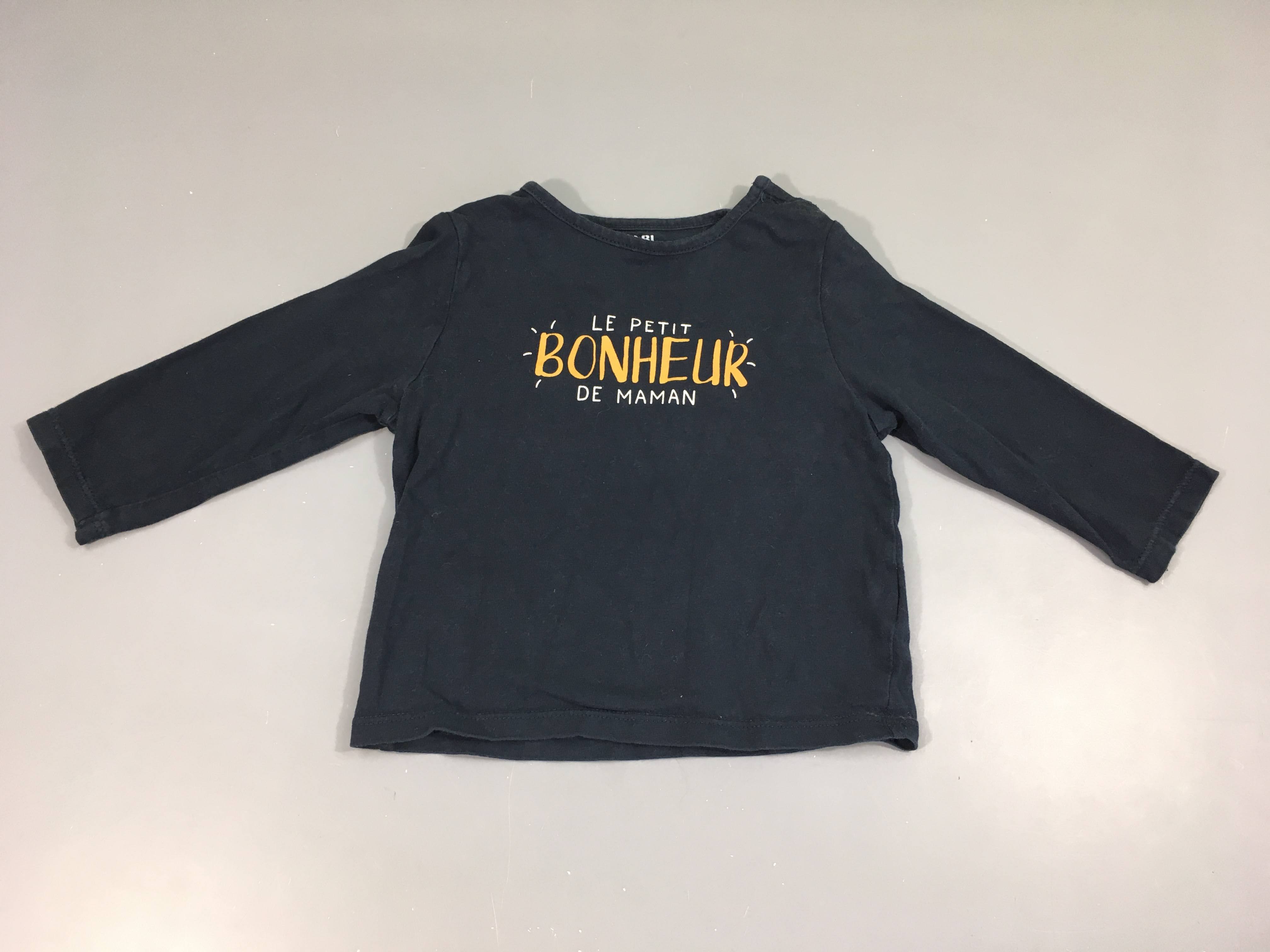 T-shirt m.l bleu foncé Bonheur