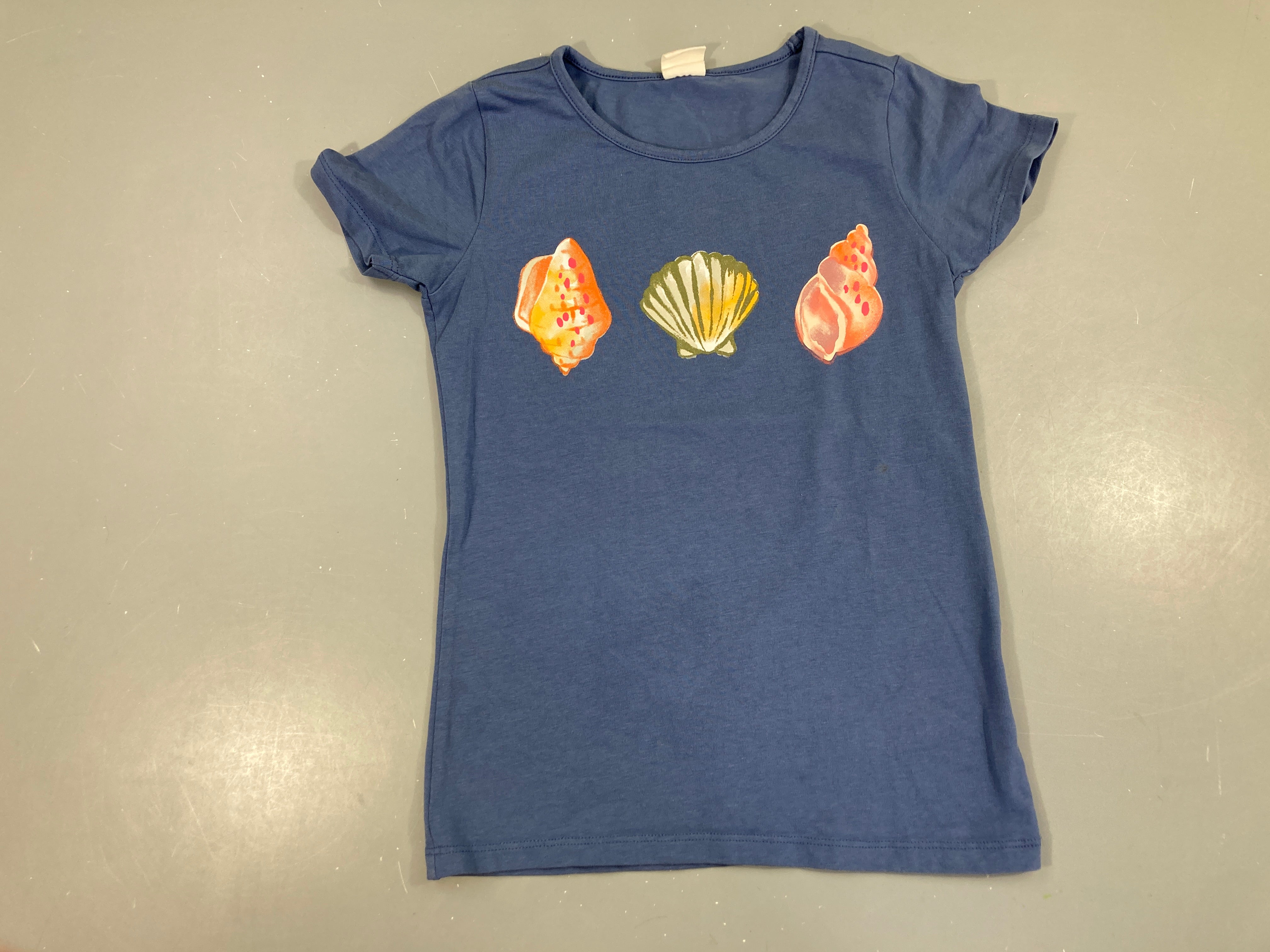 T-shirt m.c bleu foncé coquillages