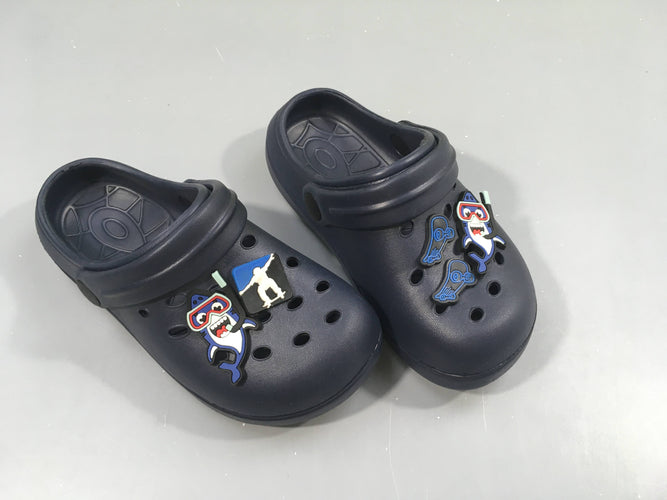 Sabots style crocs bleu foncé requins, 28, moins cher chez Petit Kiwi