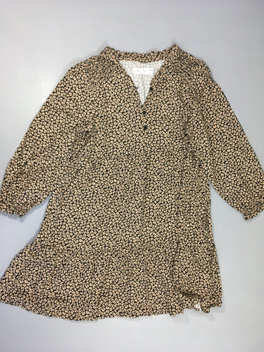 Robe m.l noir fleurs beiges, moins cher chez Petit Kiwi