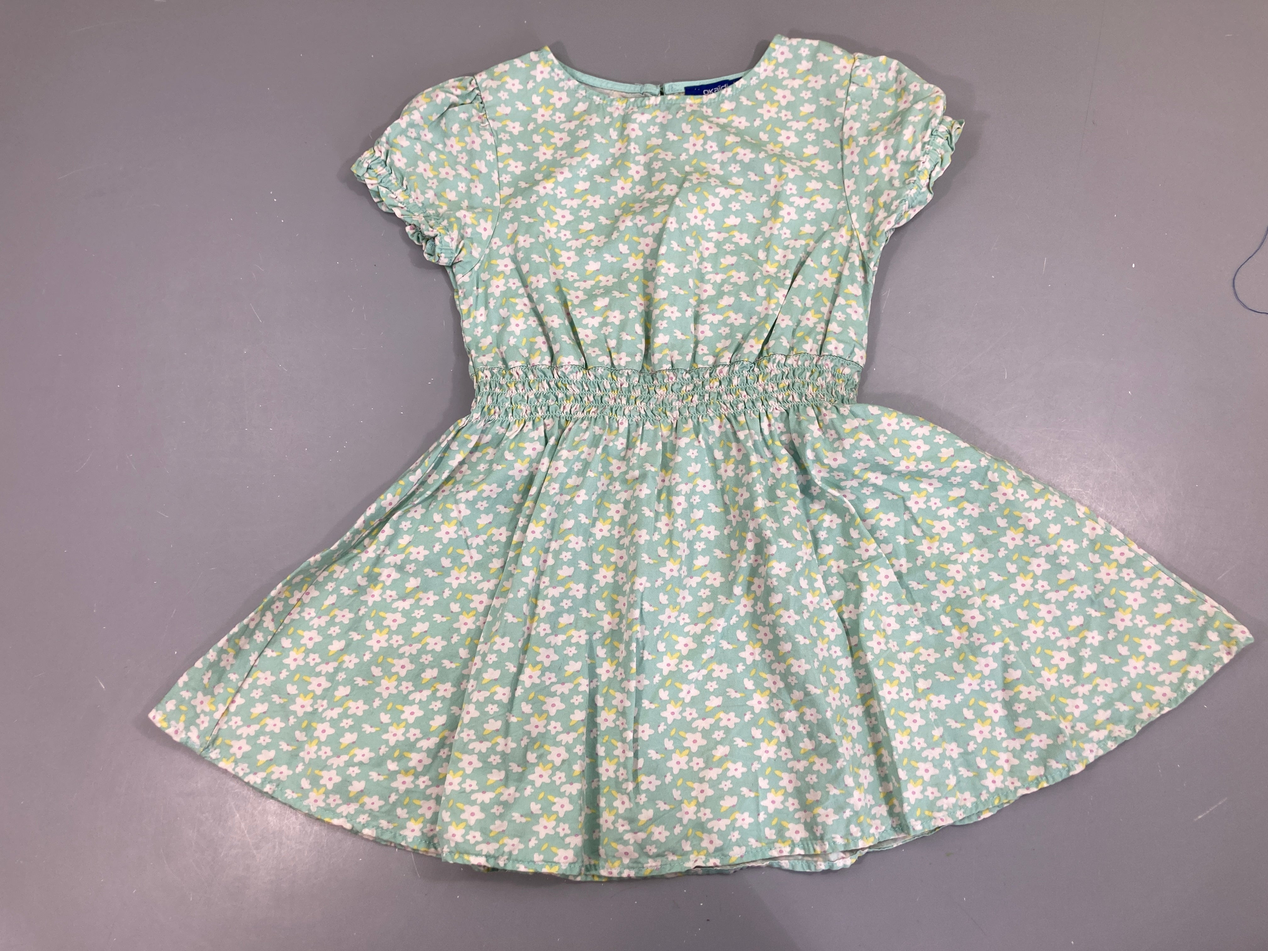 Robe m.c bleu clair fleurie s.mockée