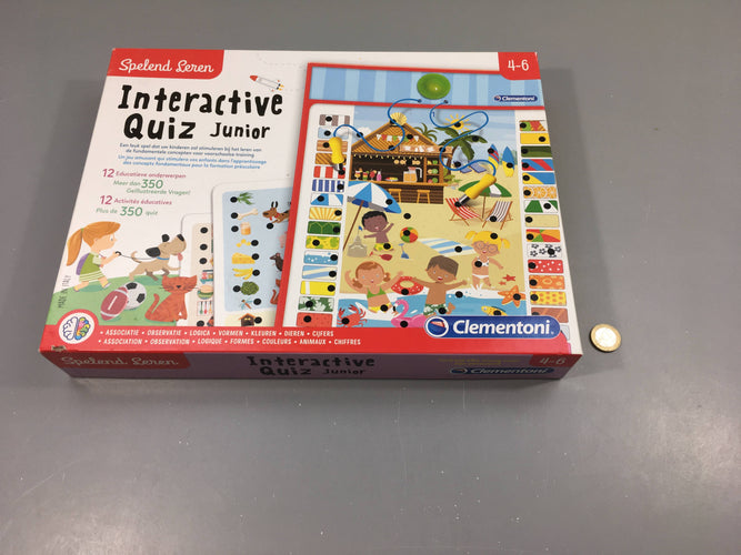 Complet quiz junior interactif 12 fiches 4-6ans, fonctionne, moins cher chez Petit Kiwi