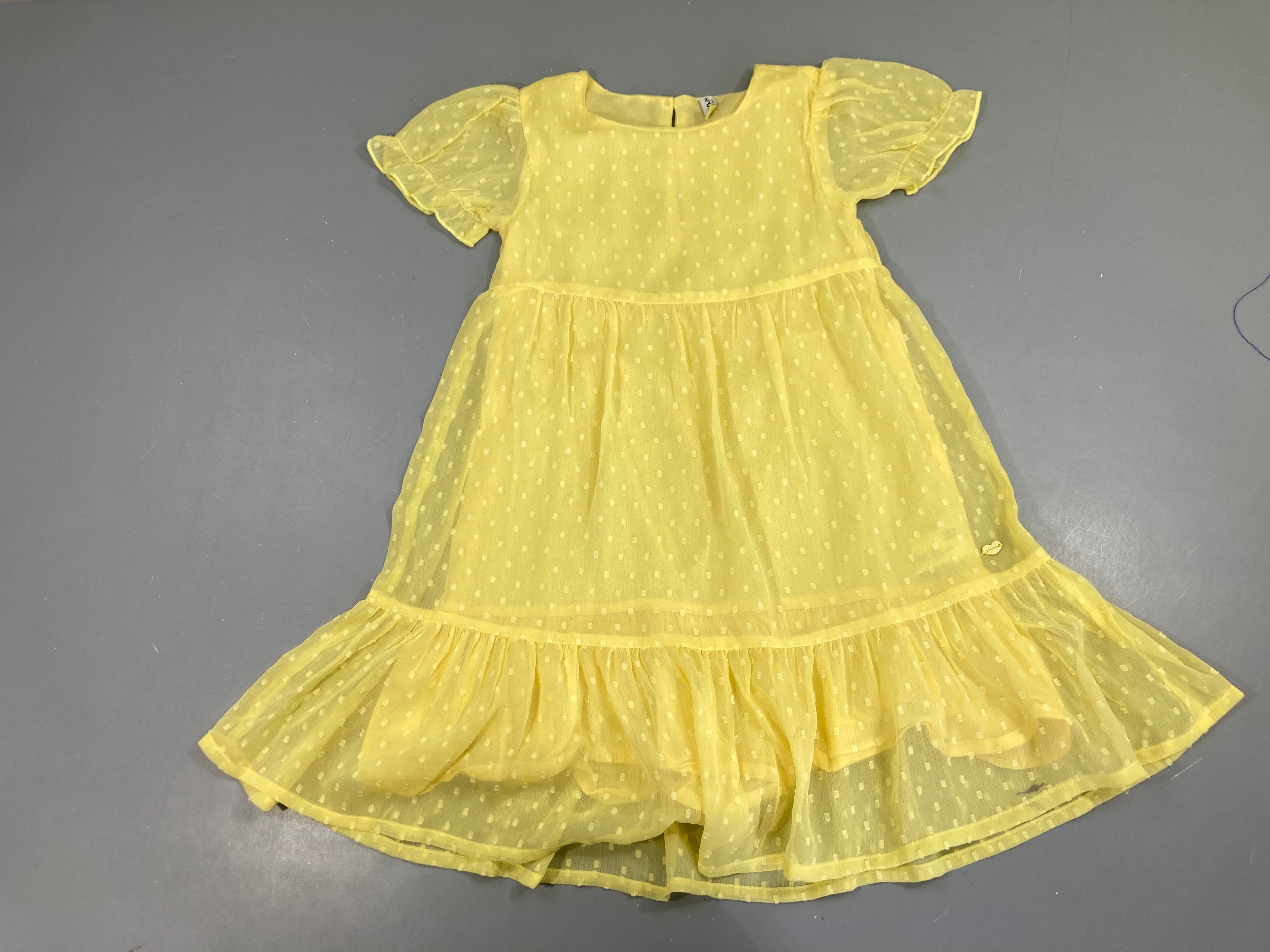 Robe m.c voile plumetis jaune