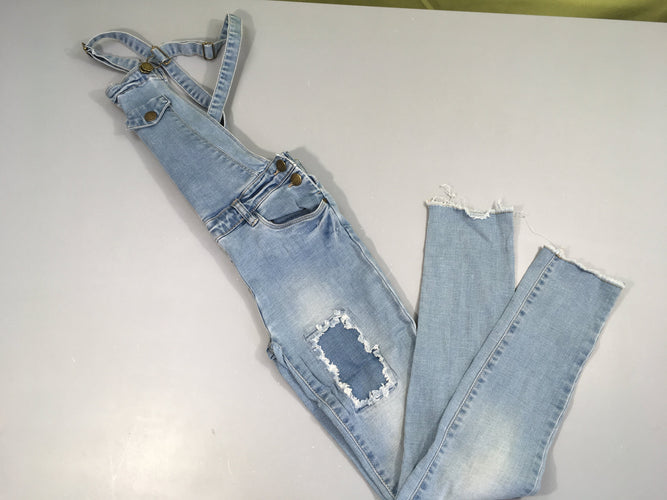 Salopette denim clair, moins cher chez Petit Kiwi