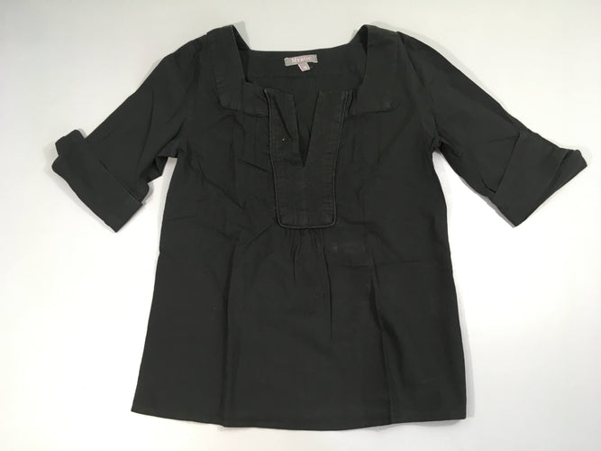 Blouse m.c coton noir, moins cher chez Petit Kiwi