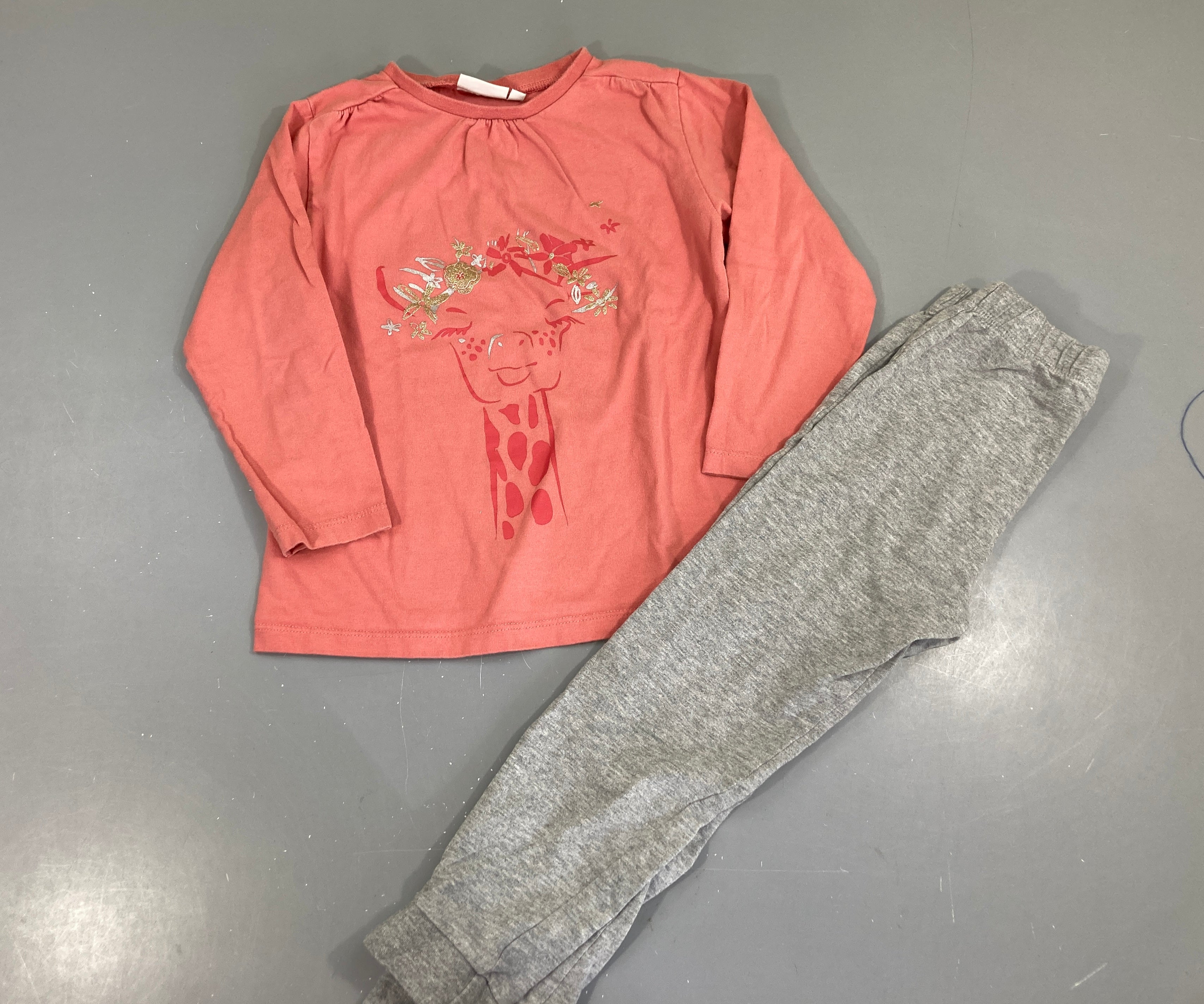 Pyjama 2pcs jersey corail girafe