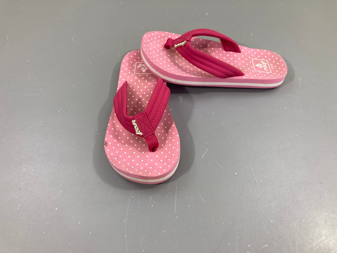 Tongs roses pois, 28-29, moins cher chez Petit Kiwi