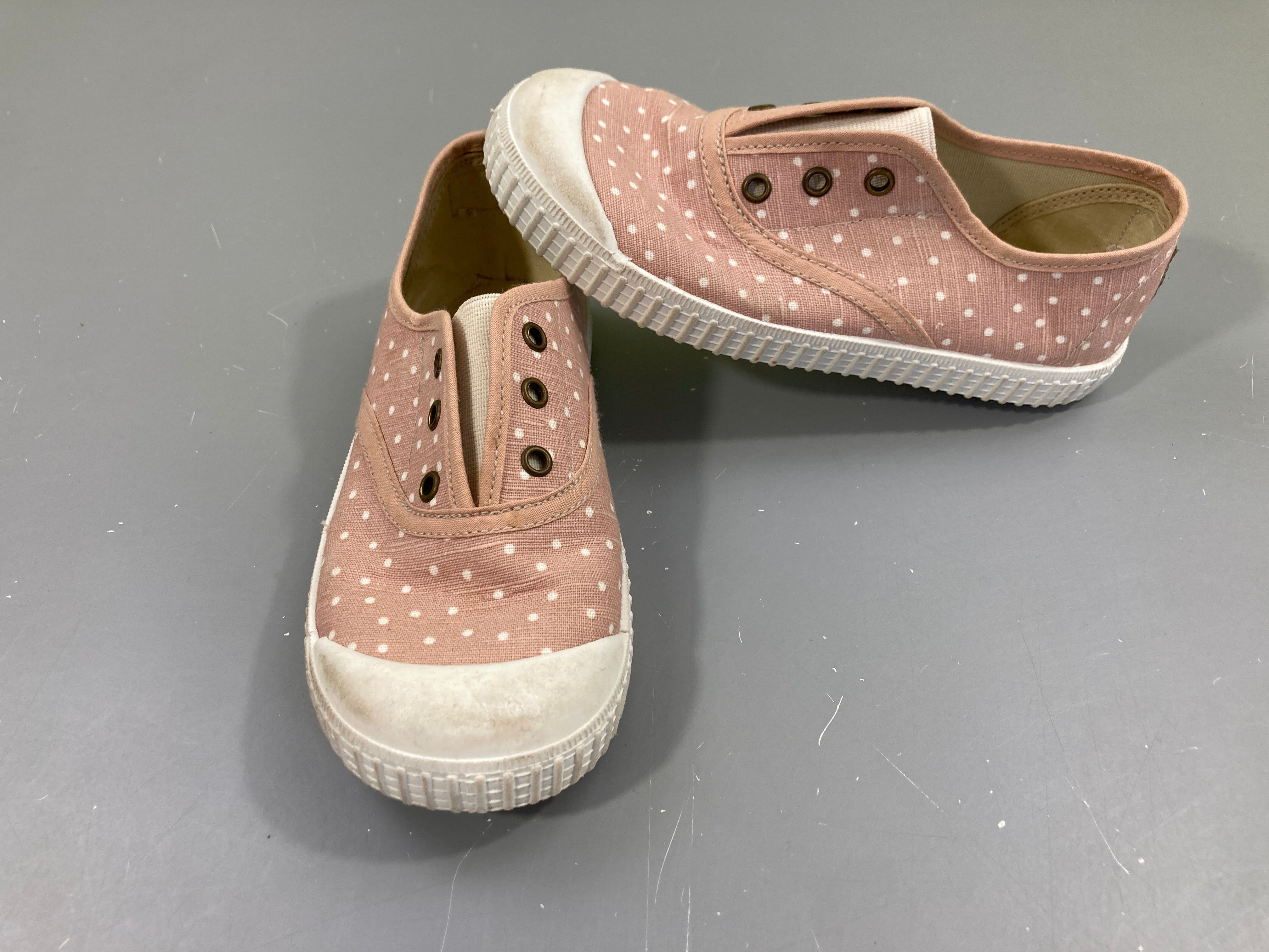 Baskets basses toiles rose pois, 28