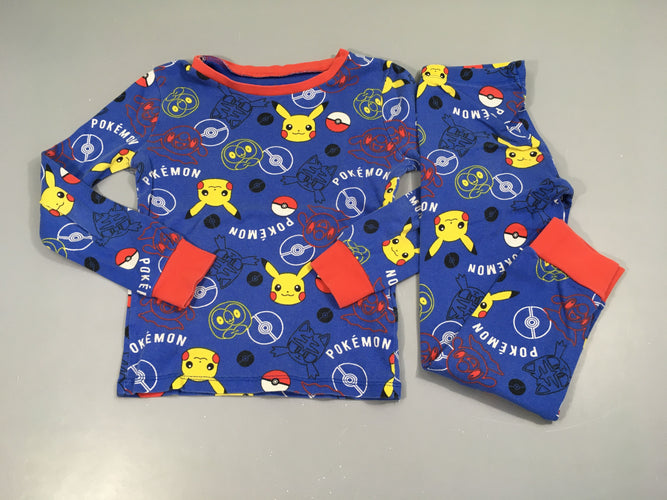 Pyjama 2pcs jersey bleu Pokémon, légèrement bouloché, moins cher chez Petit Kiwi