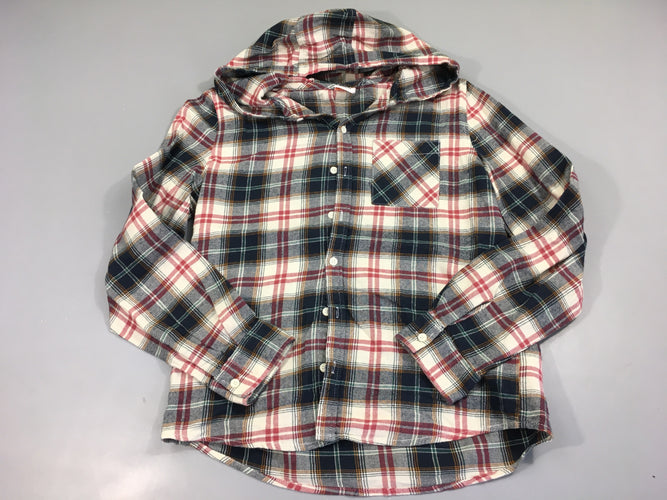 Chemise m.l style flanelle à carreaux écru-rose-bleu, moins cher chez Petit Kiwi