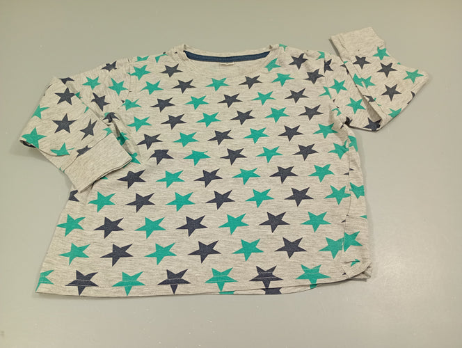 T-shirt m.l gris flammé, étoiles vertes et bleues, moins cher chez Petit Kiwi