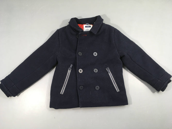 Manteau bleu foncé 20% Laine, moins cher chez Petit Kiwi