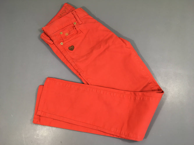 Pantalon orange, légèrement décoloré, 26-32, moins cher chez Petit Kiwi