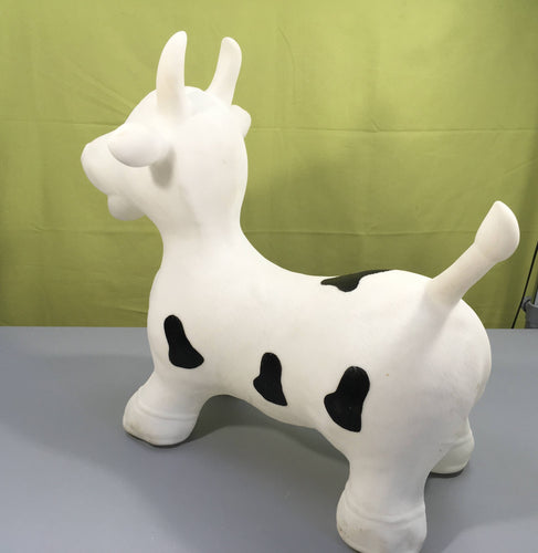 Vache ballon  sauteur blanche, Hippy Skippy, tachée, moins cher chez Petit Kiwi