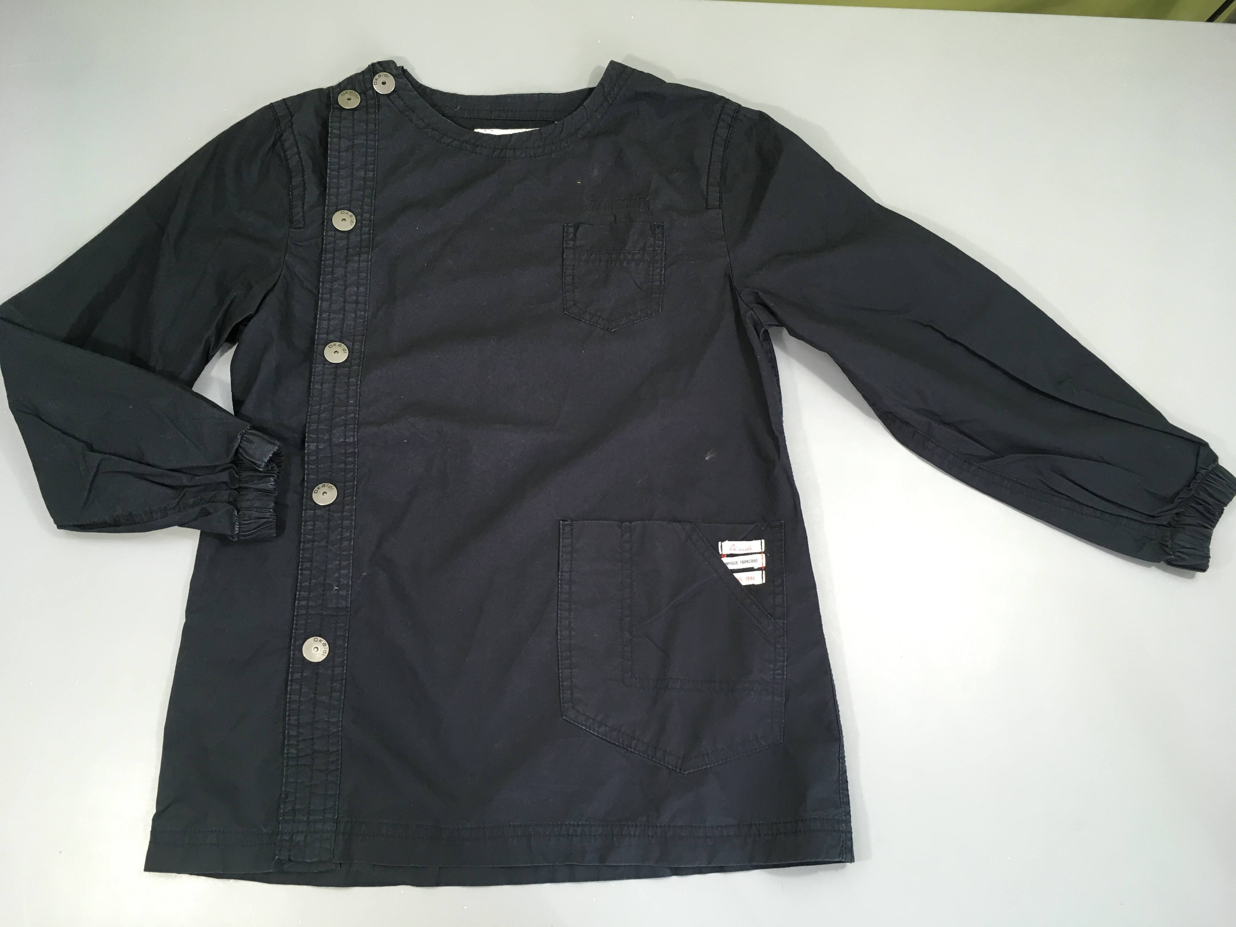 Chemise m.l tablier bleu marine