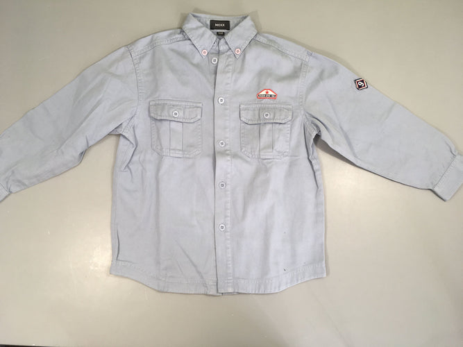Chemise m.l bleue, légèrement boulochée, moins cher chez Petit Kiwi