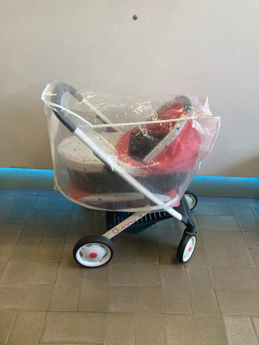 Poussette 3 en 1 Quinny rose avec habillage pluie, moins cher chez Petit Kiwi