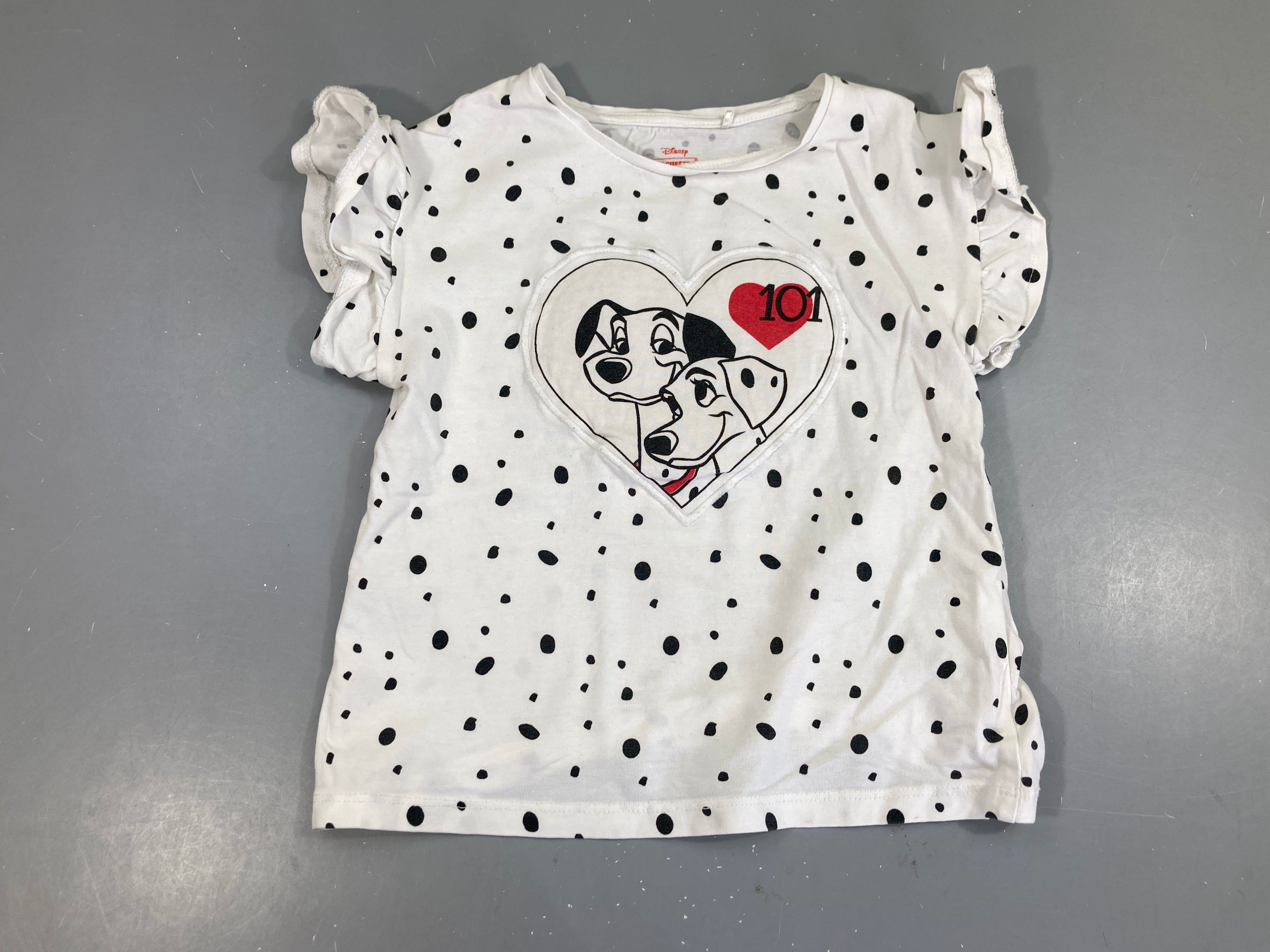 T-shirt m.c blanc pois 101 dalmatiens