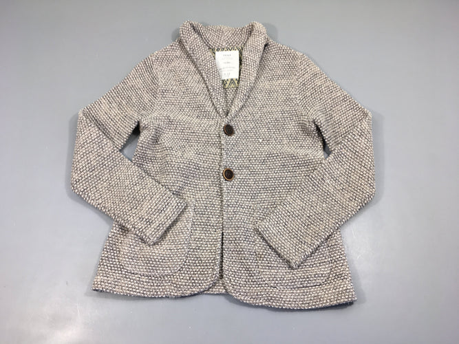 Veste blazer texturée blanc/beige/bleu chiné, moins cher chez Petit Kiwi