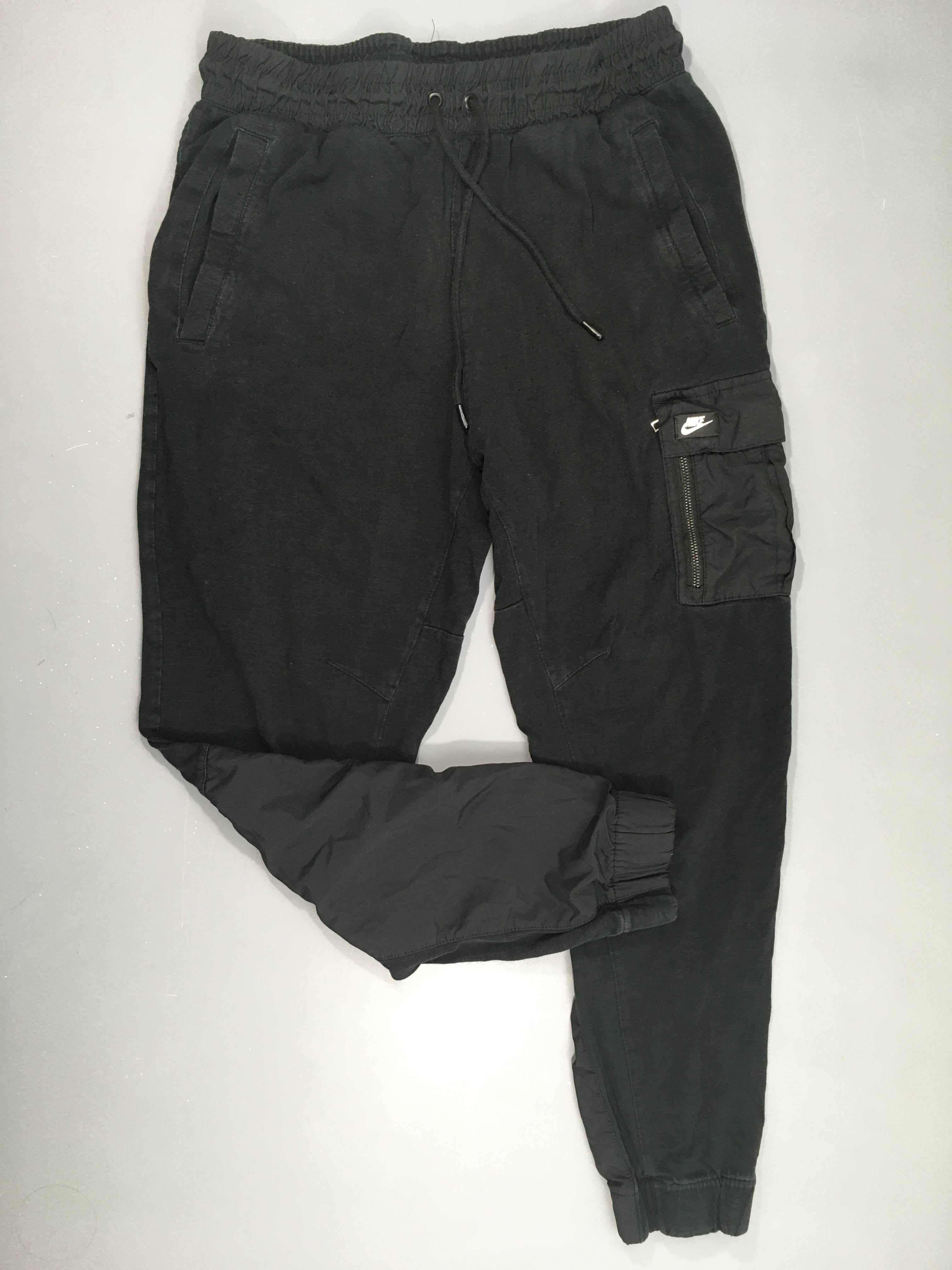 Pantalon training cargo noir bi-matière noir