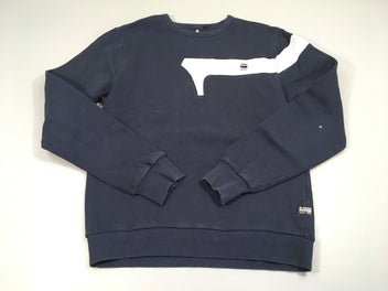 Sweat bleu foncé Gstar raw, légèrement bouloché