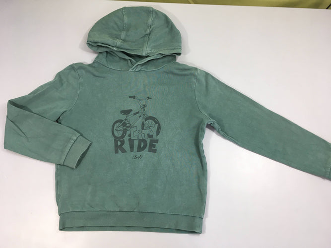 Sweat à capuche vert léger Vélo- Délavé, moins cher chez Petit Kiwi