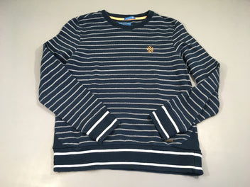 Pull bleu foncé rayé