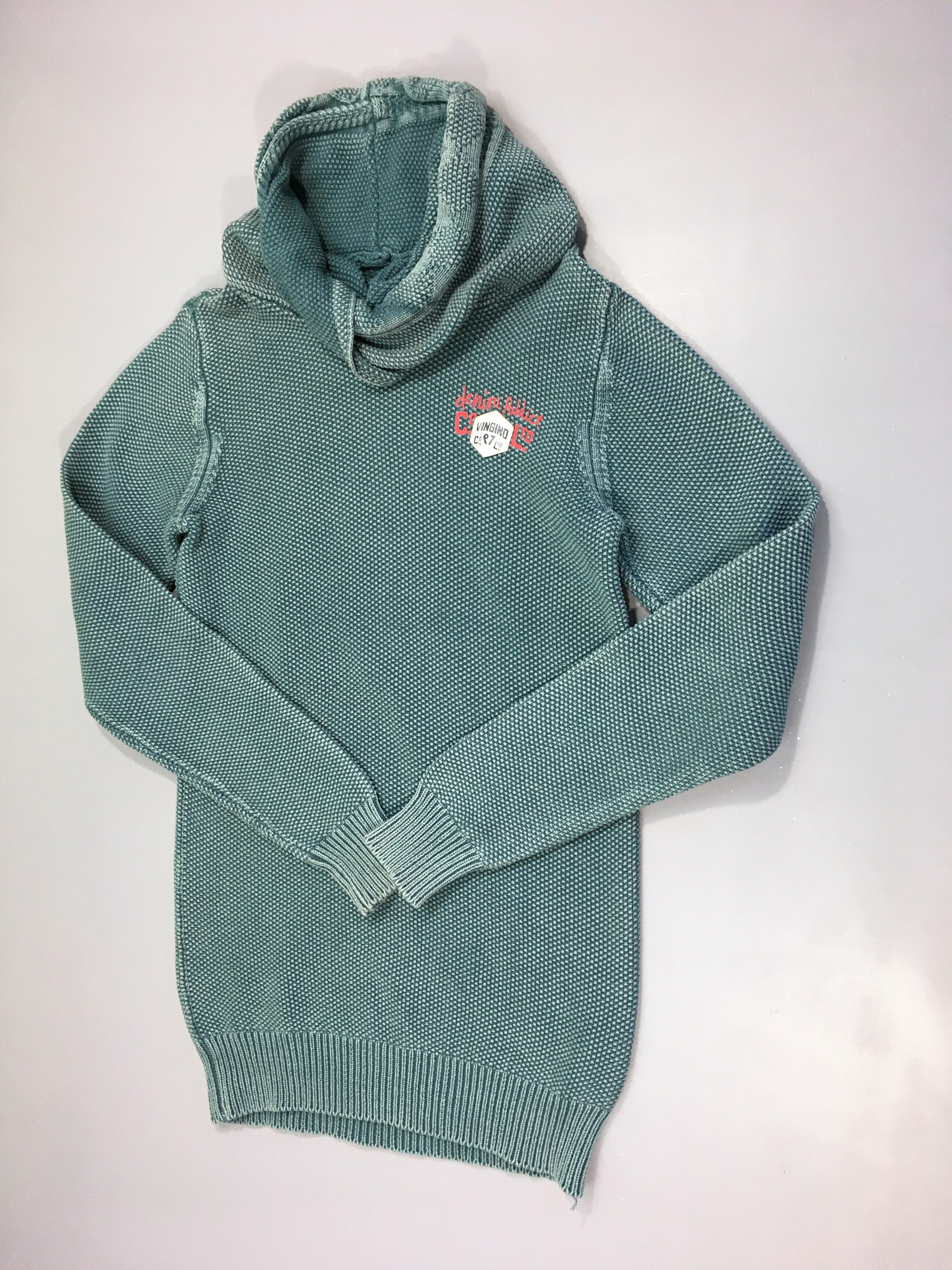 Pull à capuche vert Vingino