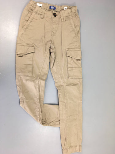 Pantalon cargo taille et chevilles élastiques beige-Légère tache jambe, moins cher chez Petit Kiwi