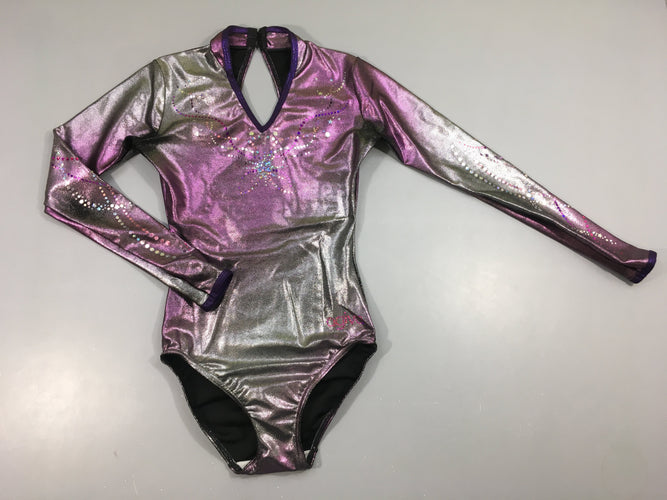 Maillot de gymnastique ml mauve irisé, Agiva, moins cher chez Petit Kiwi