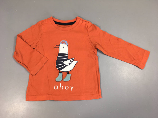 T-shirt m.l orange Mouette texturée, moins cher chez Petit Kiwi
