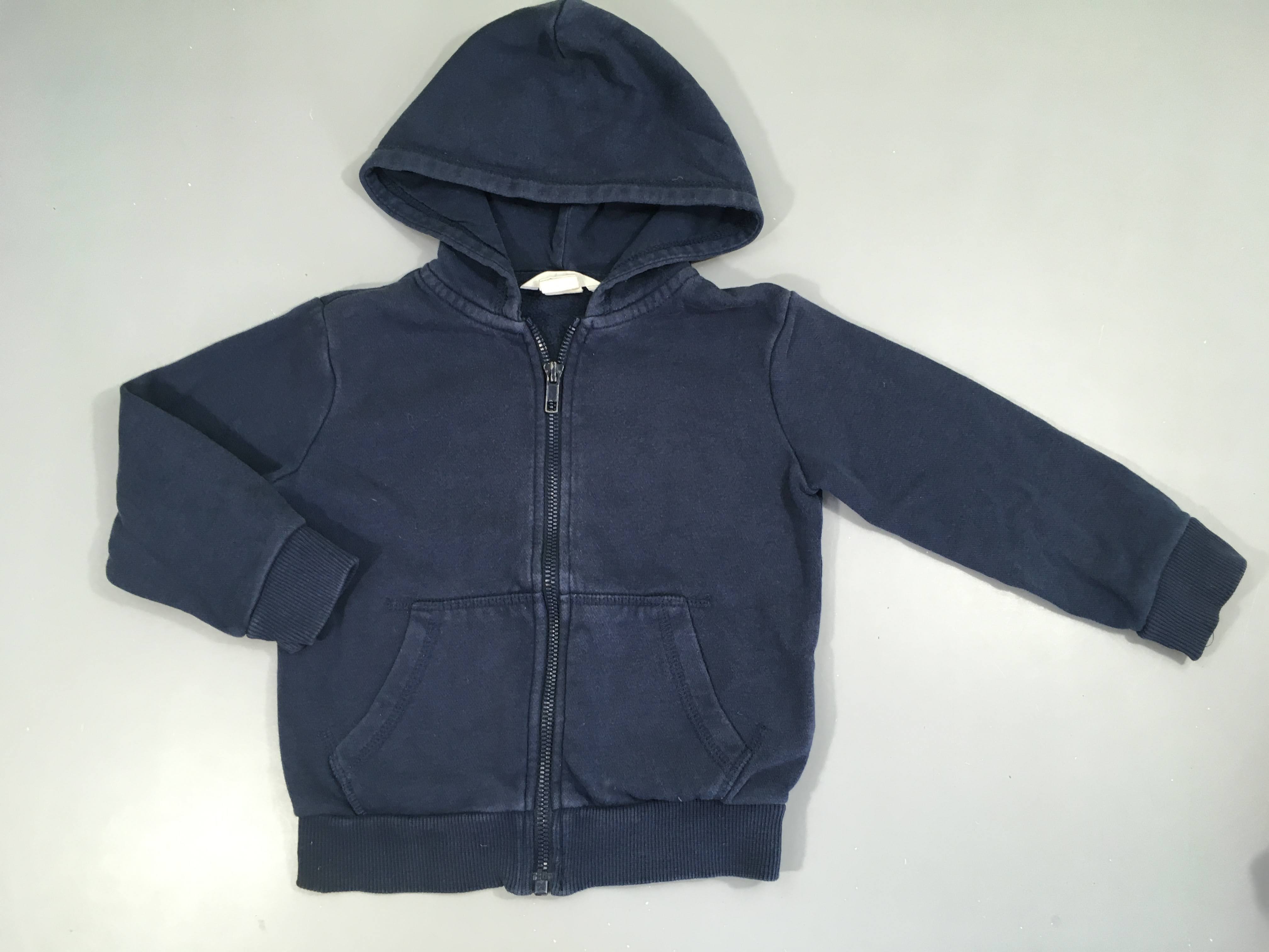 Sweat zippé à capuche bleu foncé