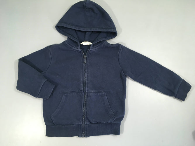 Sweat zippé à capuche bleu foncé, moins cher chez Petit Kiwi